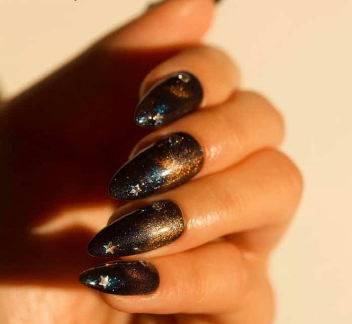 11 – Metallic Galaxy Nails