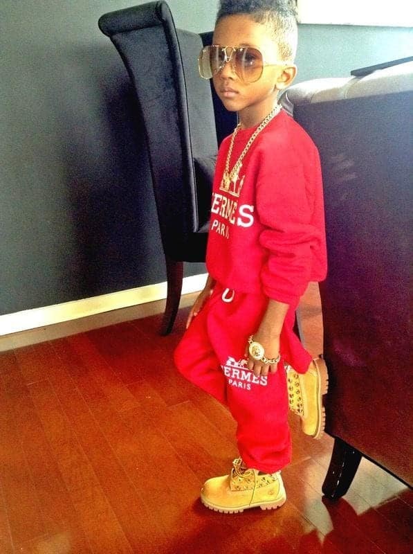 6 – Red Sweatsuit With Timberland For Boys