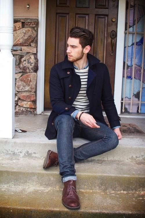 ↓ 9 – What to Wear with Striped Shirts in Winter