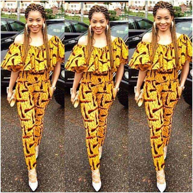 ↓ 22 – Kitenge Ankara Jumpsuit Styles