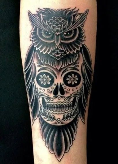 ↓ 5 – Owl With Skull Tattoo