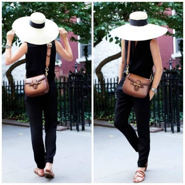 ↓ 8 – Black Jumpsuit with Toe Ring Sandals