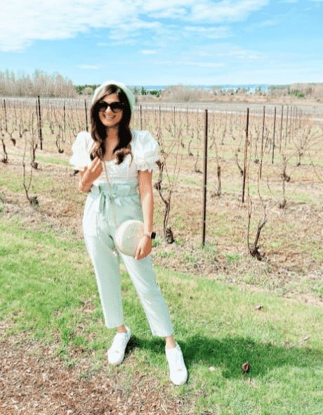 18 – Mint Green Pants With A White Top