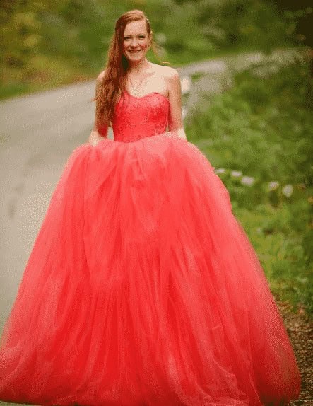 2 – Red Princess Dress Prom Outfit