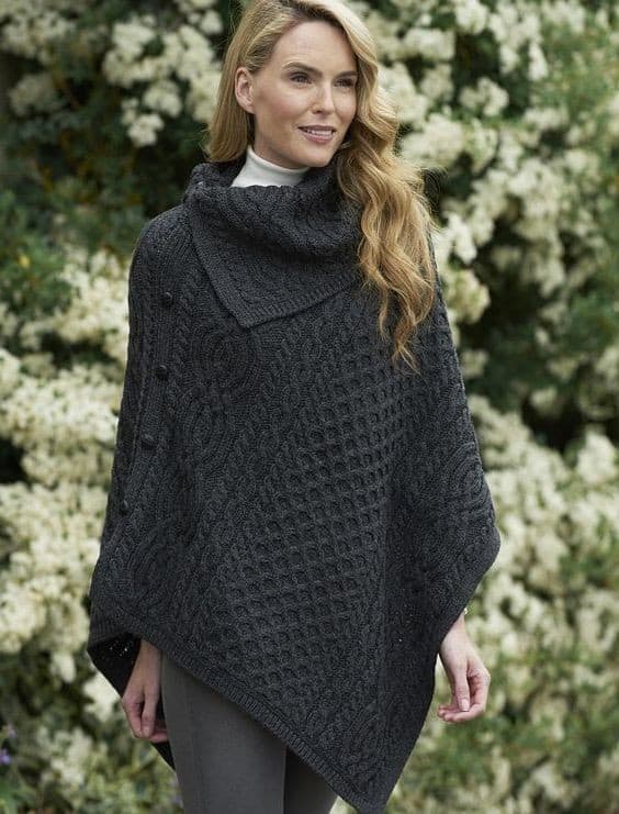 10 – Black Knitted Poncho