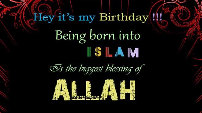 ↓ 3 – Birthday Wish with the word “Islam”