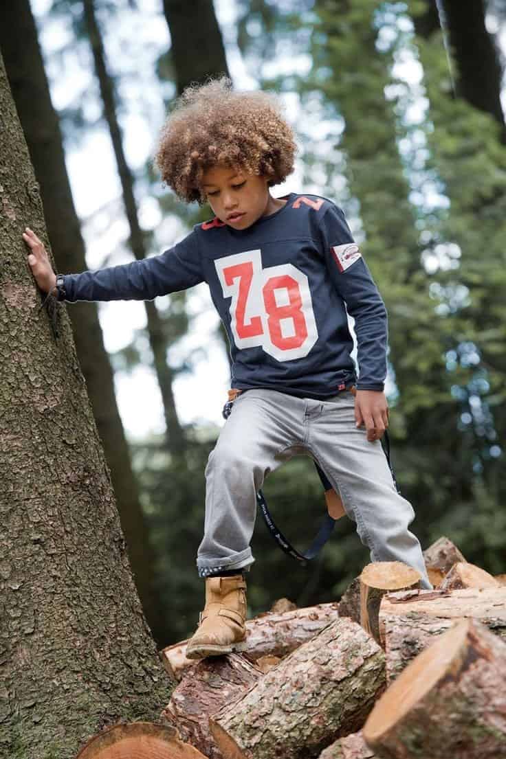 1 – Sporty Yet Fun Style For Boys With Shirt, Jeans, And Timberland Shoes