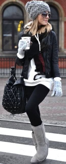 #5-  Beanie and Long Uggs