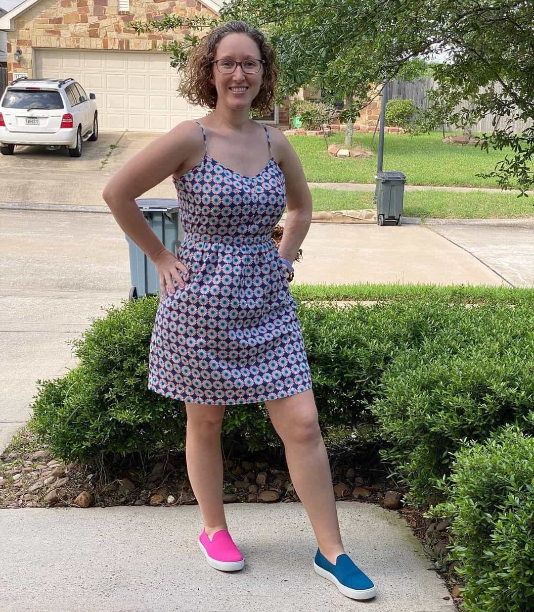 13 – Different Colored Sneakers With a Floral Dress