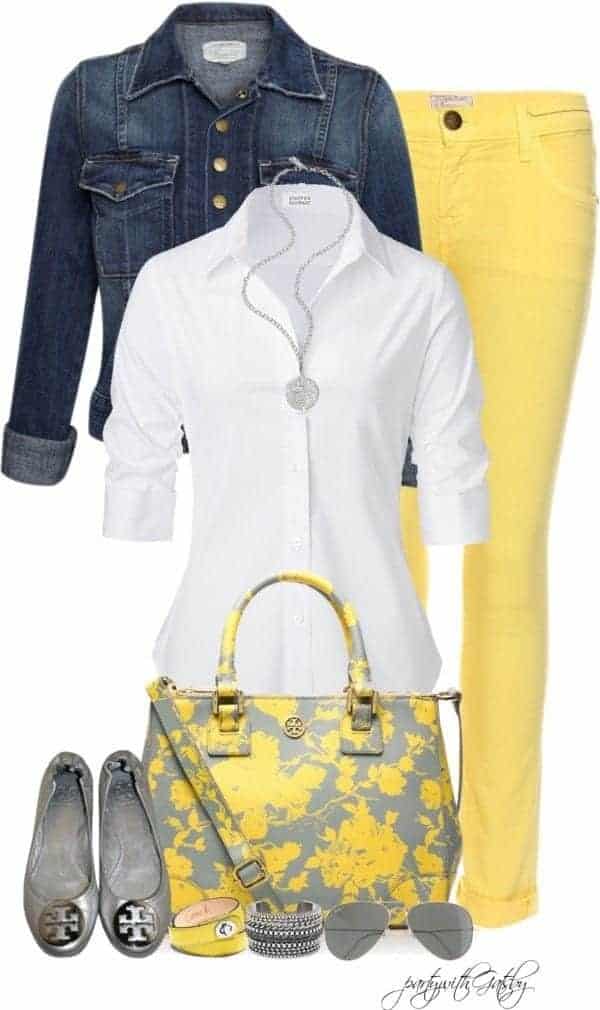 17 – With Yellow Pants + Denim Jacket