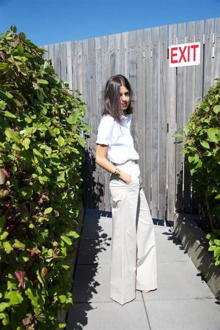 25 – With White Wide Leg Pants