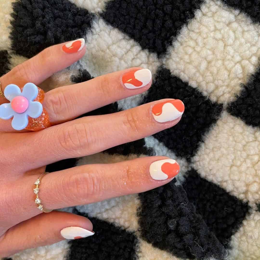 6 – Melting Creamsicle Inspired Nails