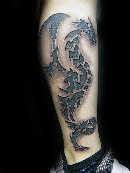 5 – Dragon Calf Tattoo Designs