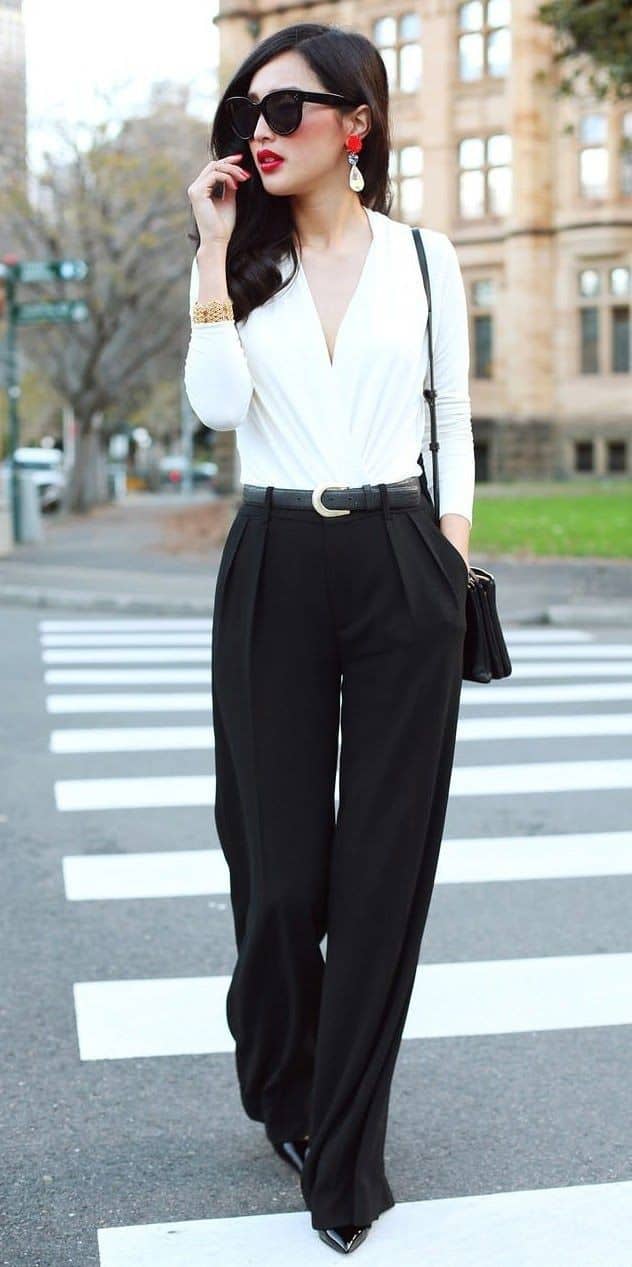 52 – V Neck Blouse + Boot Cut Pants