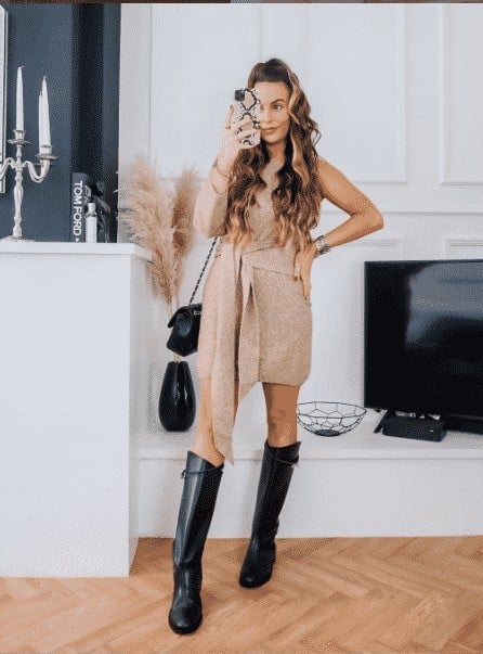 11 – Midi Dress with Long Boots