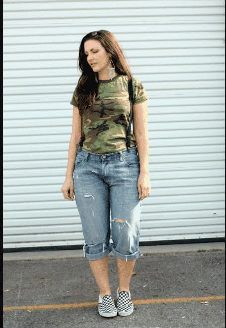 ↓ 8. Camo Tops with Vans