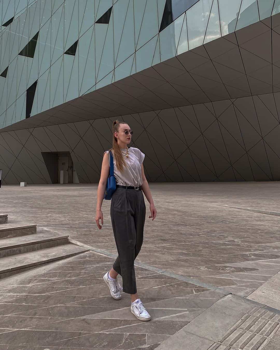 Style Light Grey Top with Dark Grey Pants