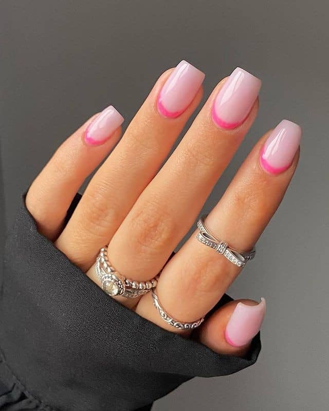 ↓ 30 – Reverse French Manicure Ideas for Short Nails