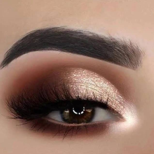 11 – Copper Gold Glitter Wedding Eye Makeup