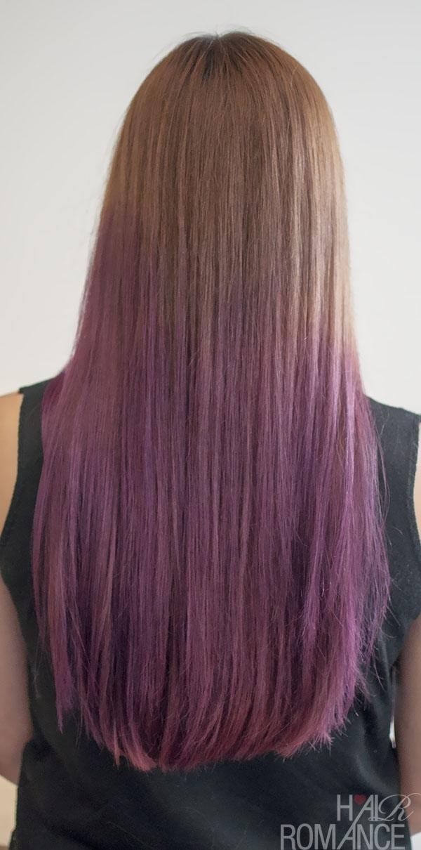 Straight and Curled Purple Hairstyle