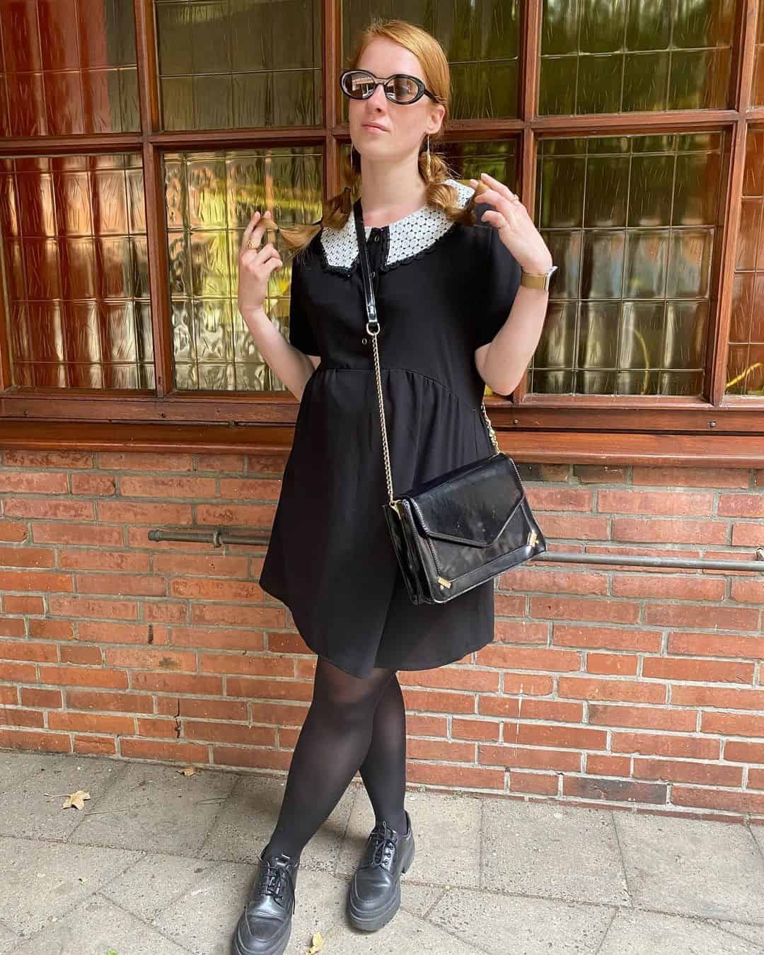 4 – Collared Flare Dress With Leggings And Boots