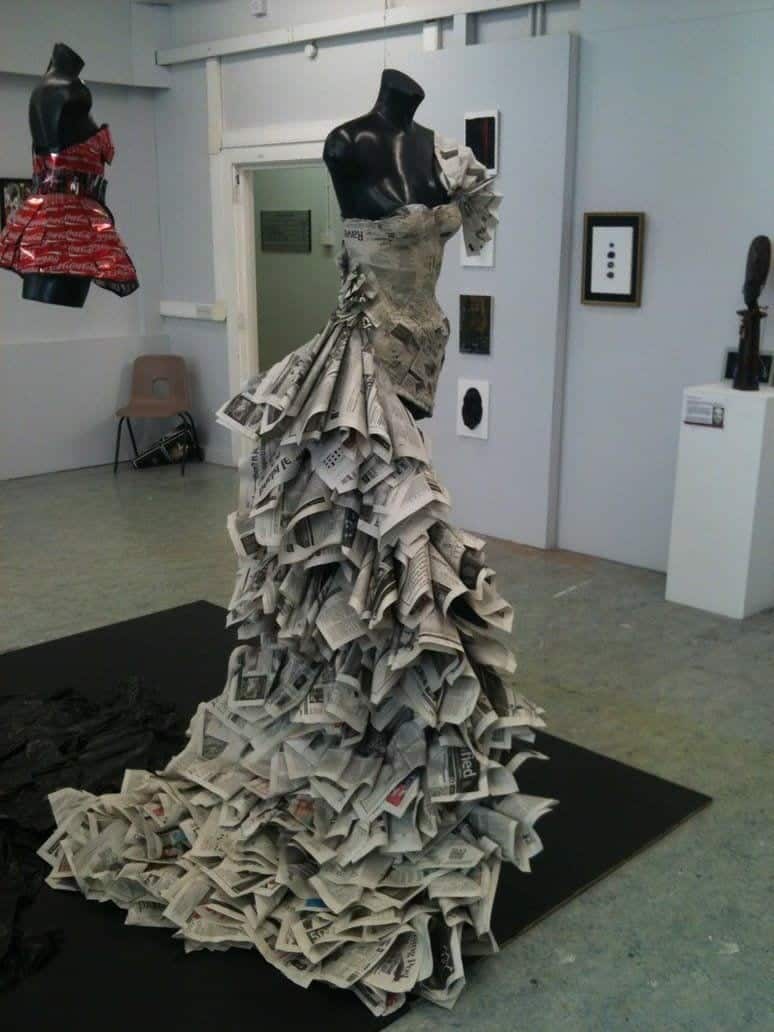 19 –  Elegant Wedding Day Newspaper Dress