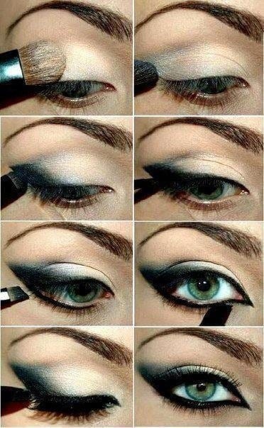 #14- Classic Black and Green Smokey Eyes