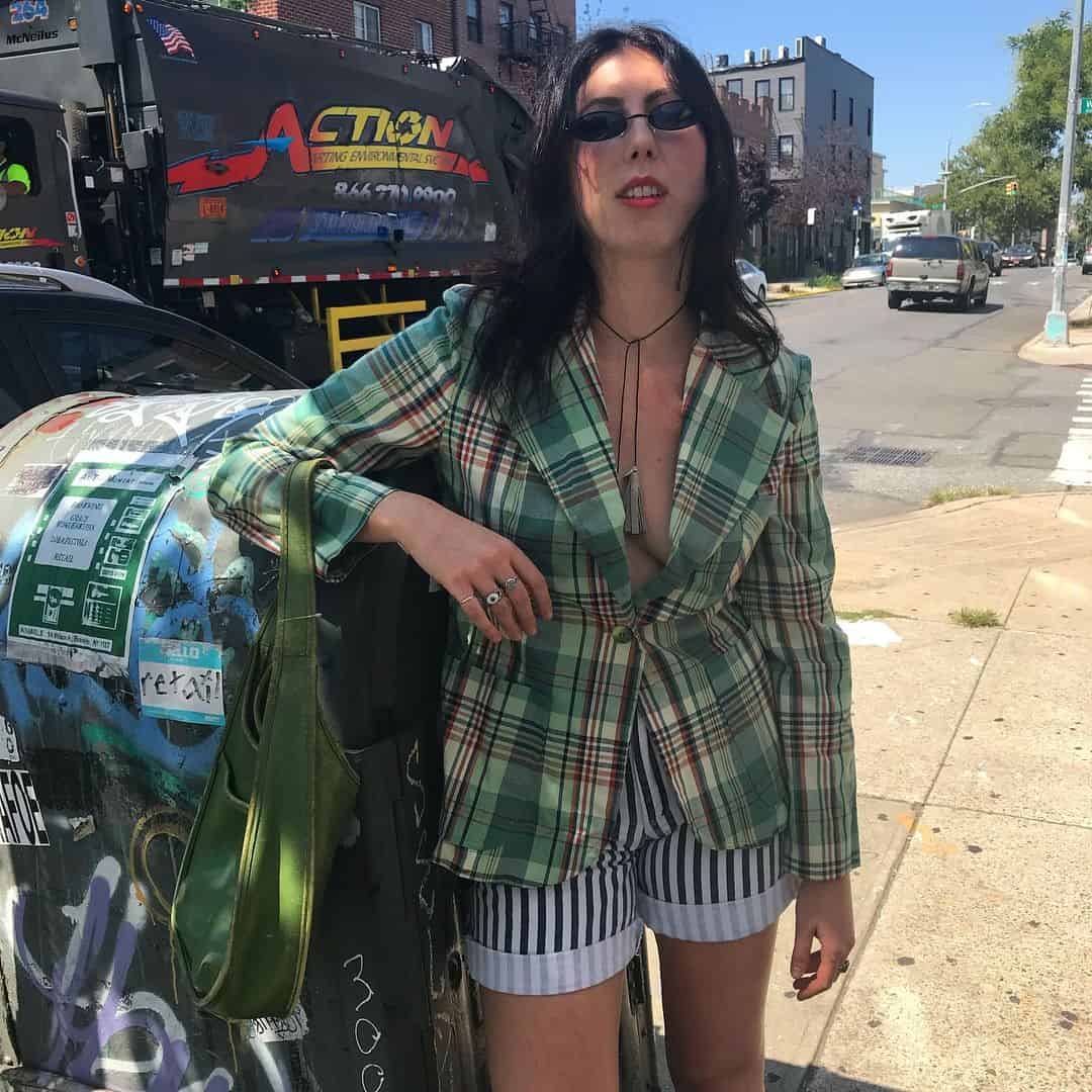 11 – Plaid Blazer With Striped Shorts