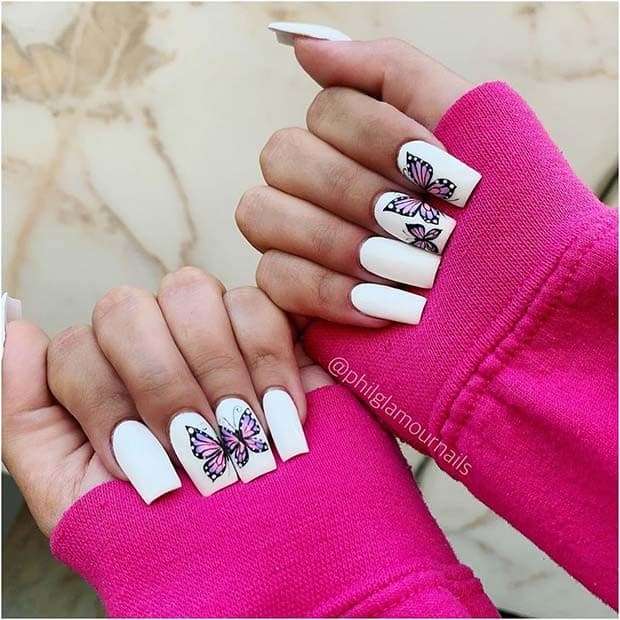 Funky White Nail Art