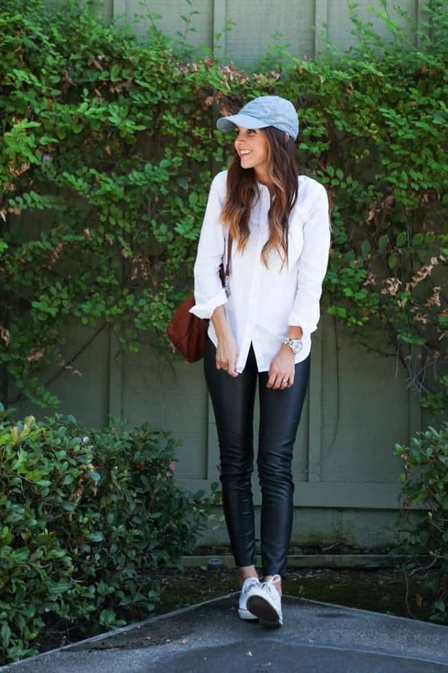 20 – With Black Leather Pants + Sneakers