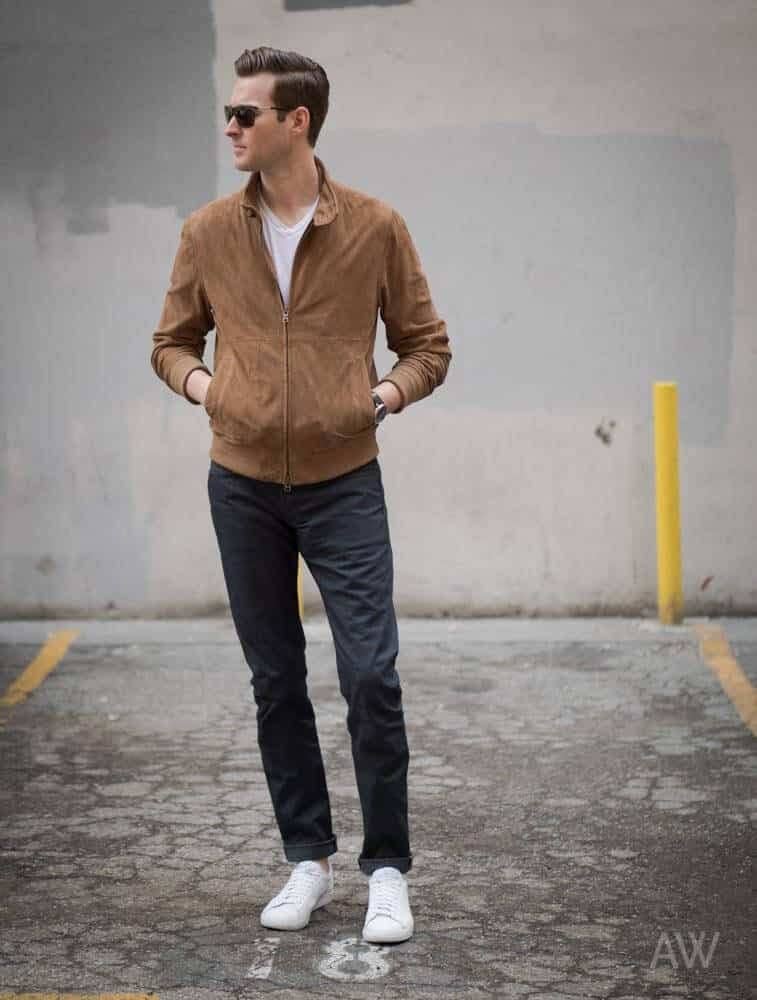 ↓ 1 – Suede Jacket Style for Young Guys