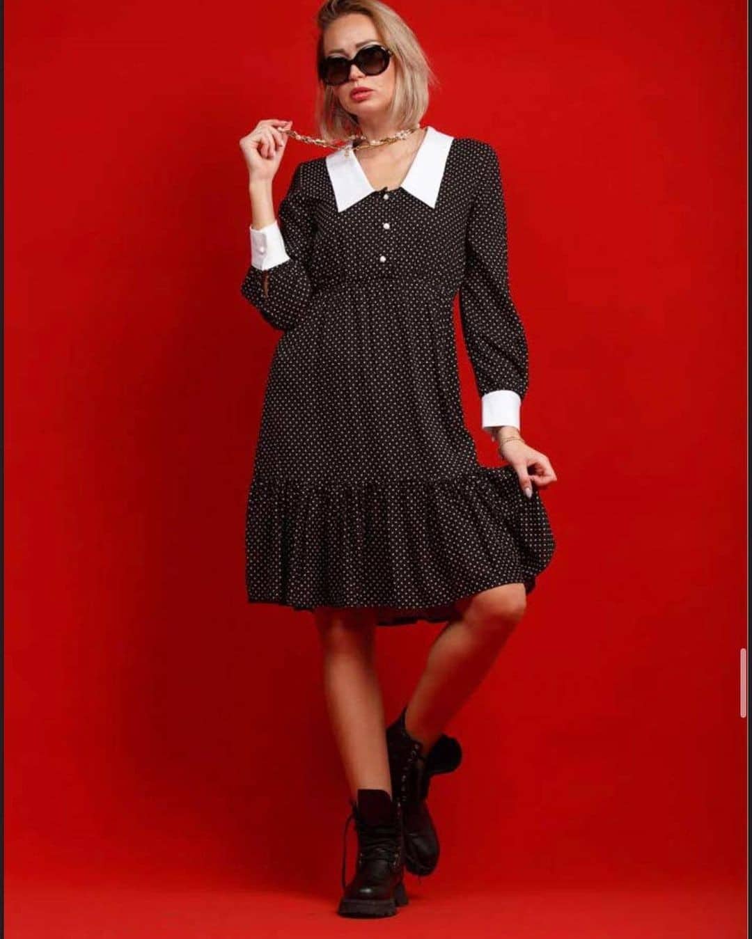 20 – Collared Dress With Boots