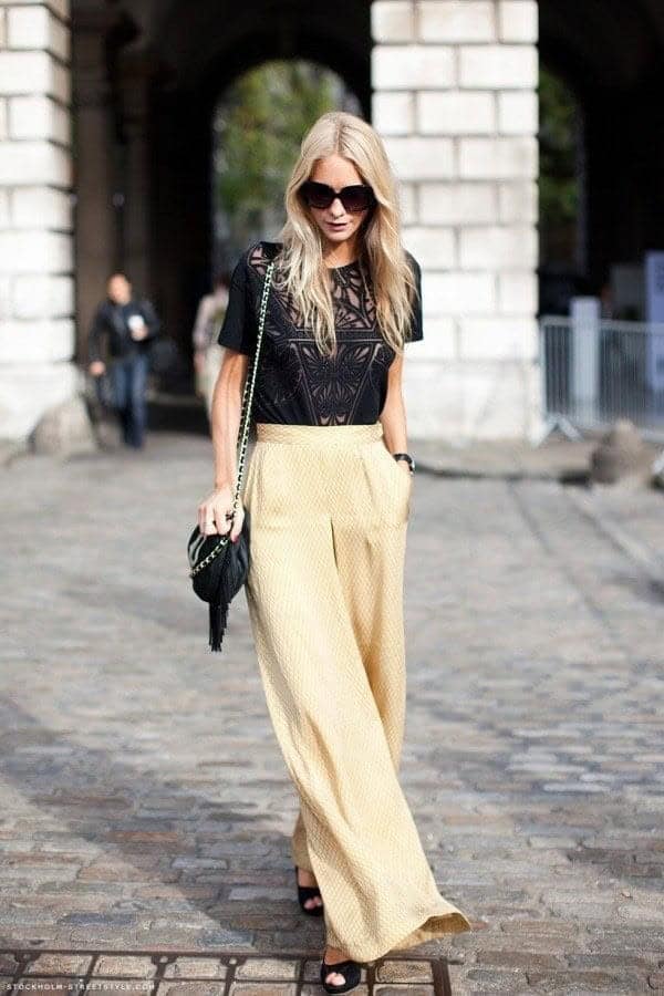 ↓ 3- How to Wear Palazzos at Work/Office