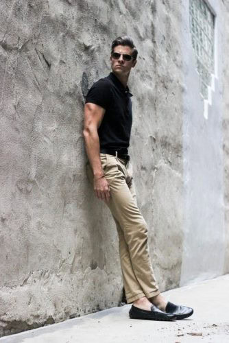 11 – Khakis And Black Shoes In Casual Style