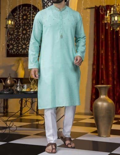 ↓ 19 – Pastel Colored Kurtas With Bold Shoes