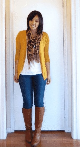 8 – Mustard Yellow Sweater Cardigan