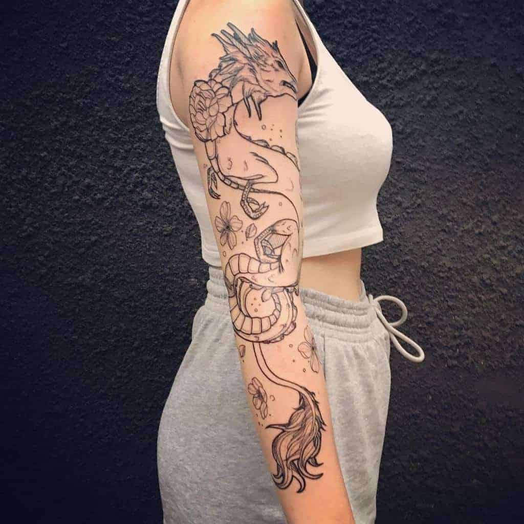 4 – Feminine Dragon Tattoo Ideas