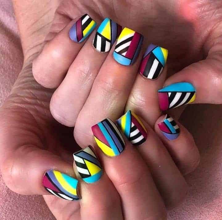 ↓ 48. Geometric Nail Art