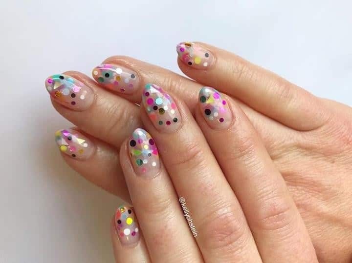 ↓ 58. Confetti Nail Art