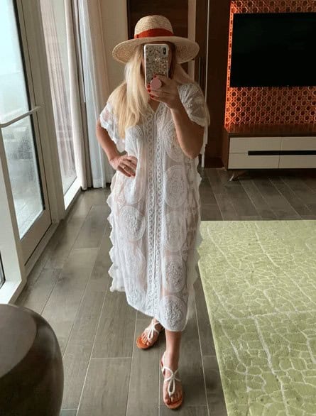 03 – Lace Kaftan With Gladiator Flat Sandal