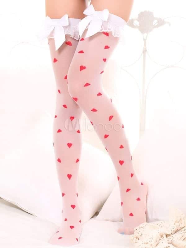 5 – Satin Bow Thigh-High Socks