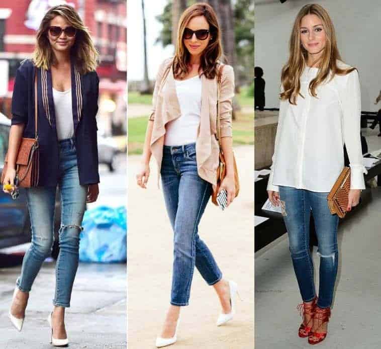 ↓15 – Office Outfit With Jeans And Heels