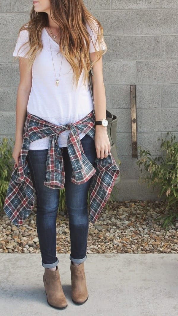 29 – With a Plaid Shirt Around the Waist