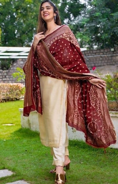 3 – Chanderi Suit with Benarsi Dupatta