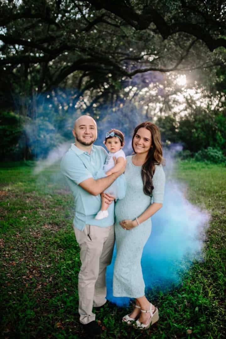 ↓ 11 – Matching Gender Reveal Outfit for Family