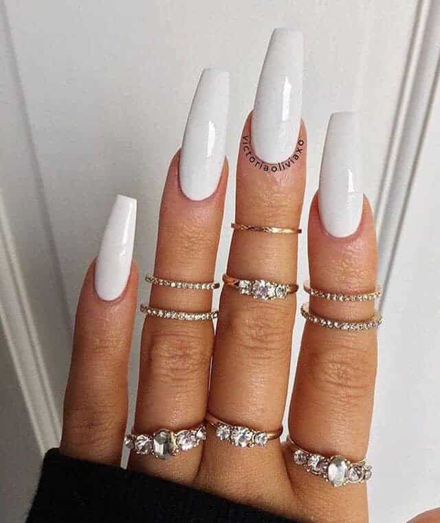 Simple White Manicure