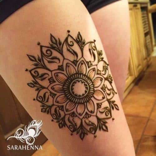 26 – Sun Flower Style on Thigh