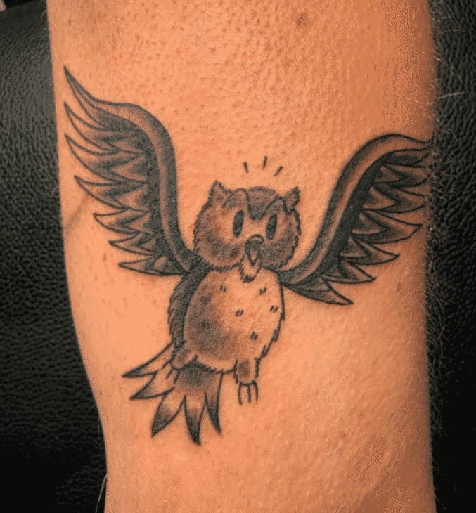 ↓ 11 – Baby Owl Tattoo Meaning