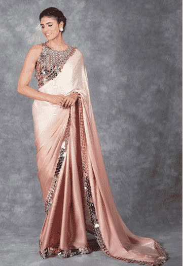 16 – Mirror Work Silk Saree