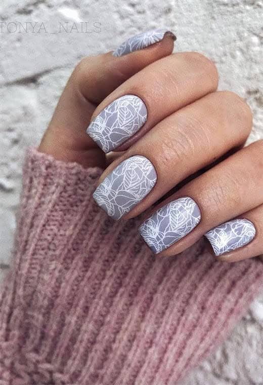 White Nail Art for Winters